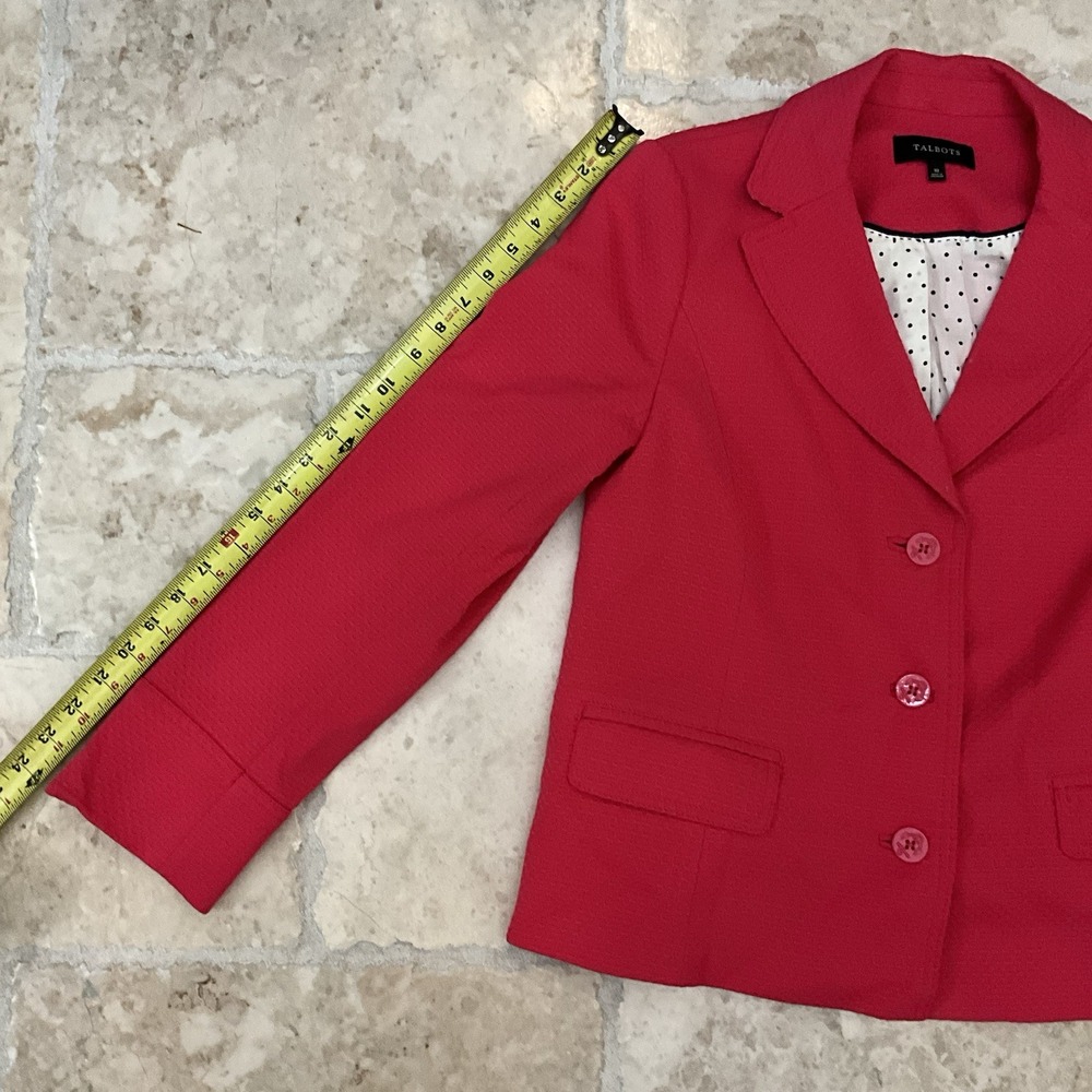 Talbots Women's Pink Textured Blazer Jacket Size 10 Business Casual - Picture 6 of 7